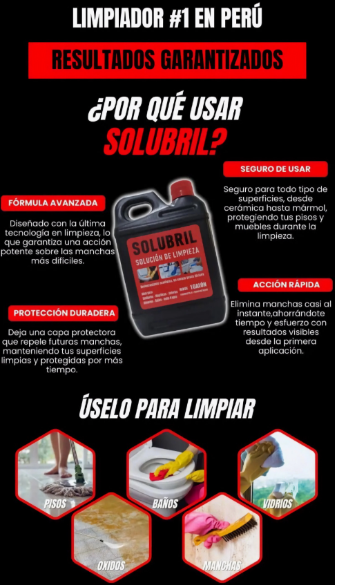Solucion De Limpieza De Pisos Multiusos Solubril - 1 L